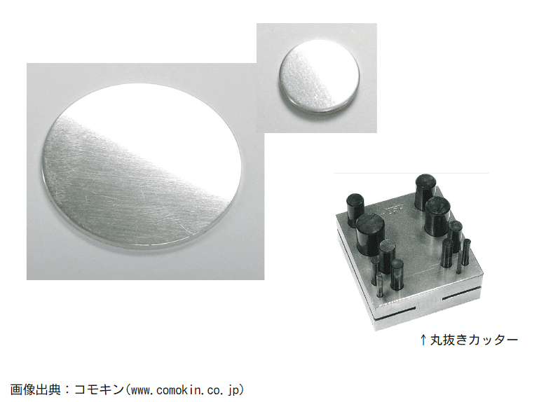 貴金属材料の種類｜円板（丸抜き）