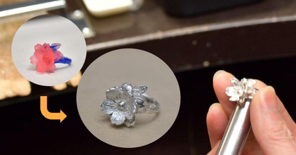 【個別講座】桜モチーフリング仕上げ